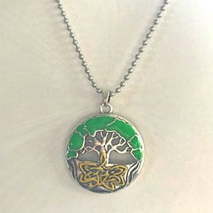 Celtic Tree Of Life Pendant on 24" Steel Ballchain